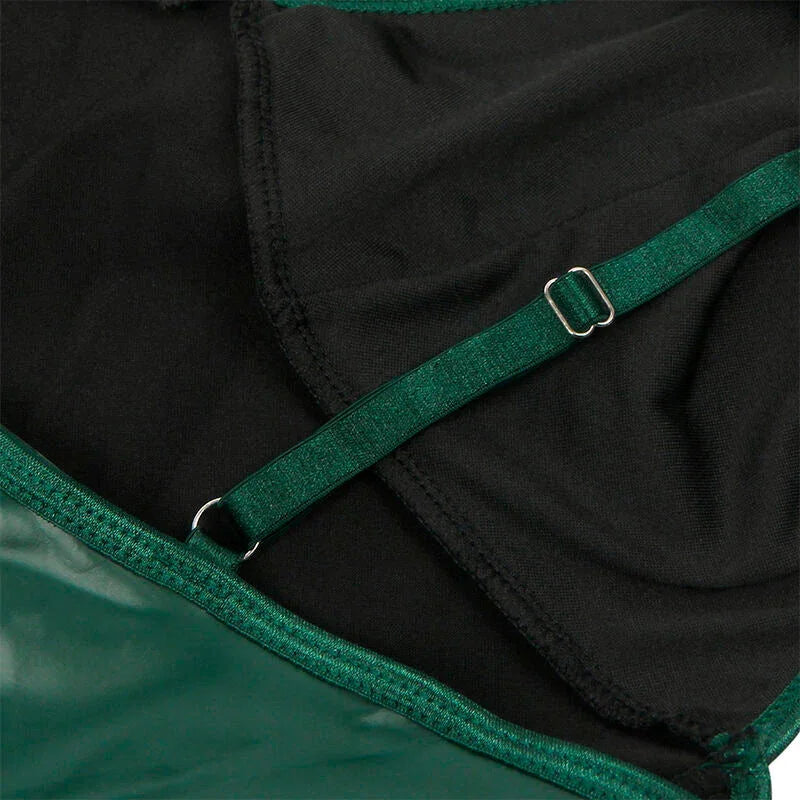 SUBBLIME - 955434 DRESS WITH GREEN LEATHER STRAPS S/M - Happytoys Sexshop: online sex shop for Feeling Happy & Easy 😊 - Discreet geleverd