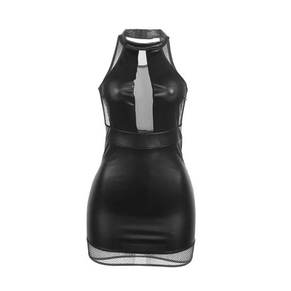 SUBBLIME - 955472 HALTER NECK DRESS WITH TRANSPARENCIES BLACK S/M - Happytoys Sexshop: online sex shop for Feeling Happy & Easy 😊 - Discreet geleverd