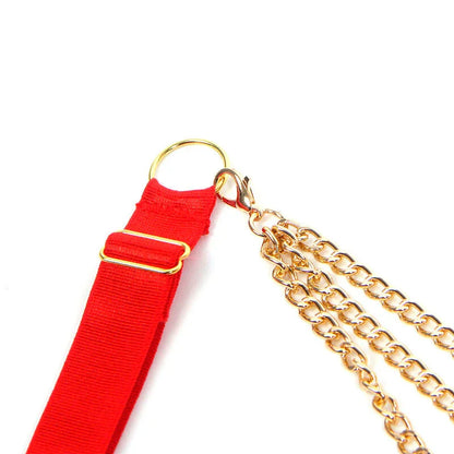 SUBBLIME - 955526 BRA SET WITH CHAINS AND MESH HEART RED L/XL - Happytoys Sexshop: online sex shop for Feeling Happy & Easy 😊 - Discreet geleverd