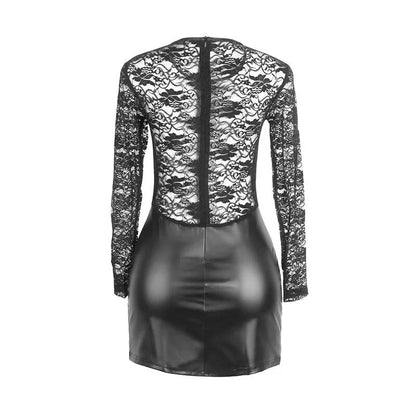 SUBBLIME - 955601 LONG SLEEVED DRESS WITH BLACK LACE L/XL - Happytoys Sexshop: online sex shop for Feeling Happy & Easy 😊 - Discreet geleverd