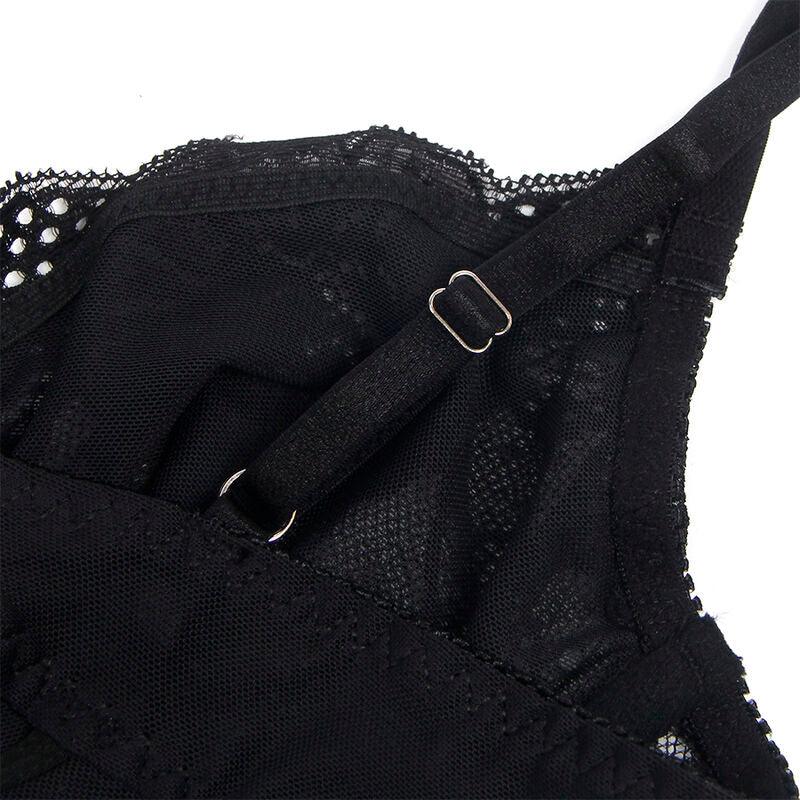 SUBBLIME - 955618 LACE BODYSUIT WITH BOTTOM CLOSURE BLACK S/M - Happytoys Sexshop: online sex shop for Feeling Happy & Easy 😊 - Discreet geleverd