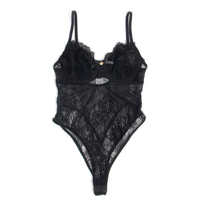 SUBBLIME - 955625 LACE BODYSUIT WITH BOTTOM CLOSURE BLACK L/XL - Happytoys Sexshop: online sex shop for Feeling Happy & Easy 😊 - Discreet geleverd