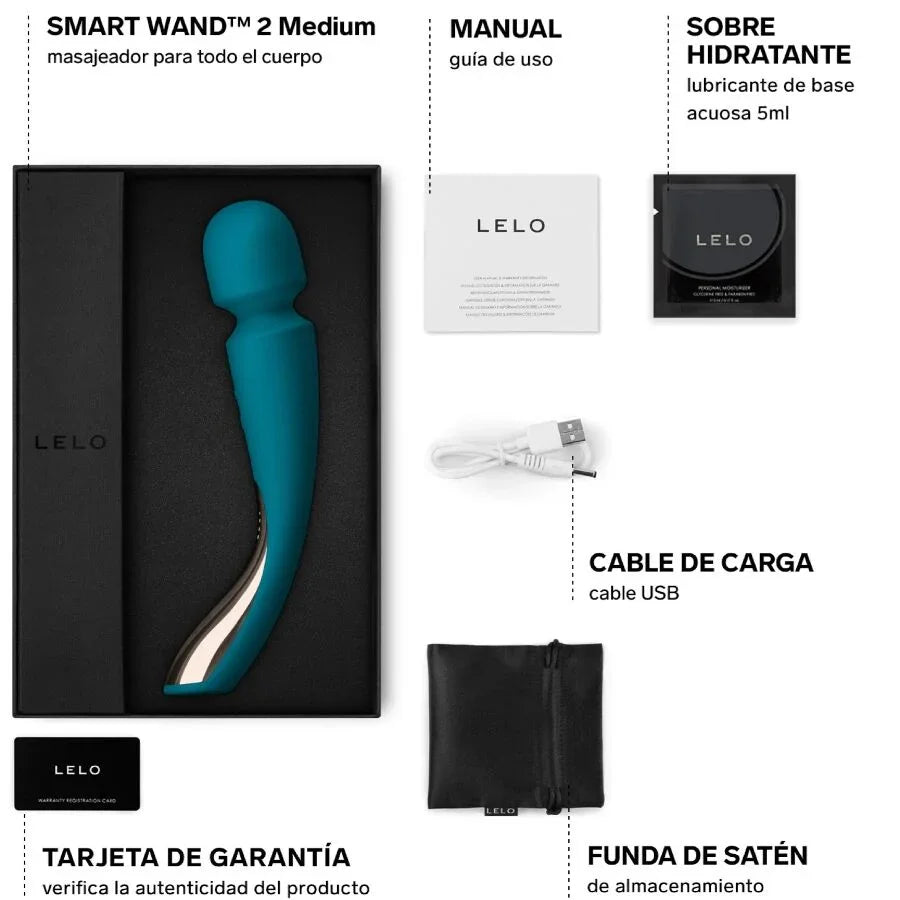 LELO - SMART MEDIUM WAND 2 OCEAN BLUE MASSAGER - Happytoys Sexshop: online sex shop for Feeling Happy & Easy 😊 - Discreet geleverd
