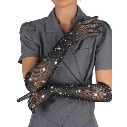 SUBBLIME - 957469SHINE TRANSPARENT GLOVES BLACK S/M - Happytoys Sexshop: online sex shop for Feeling Happy & Easy 😊 - Discreet geleverd