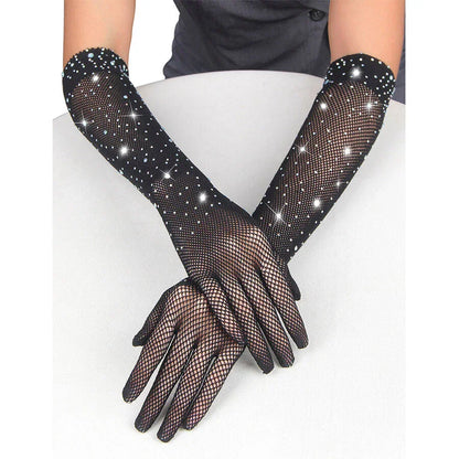 SUBBLIME - 957469SHINE TRANSPARENT GLOVES BLACK S/M - Happytoys Sexshop: online sex shop for Feeling Happy & Easy 😊 - Discreet geleverd