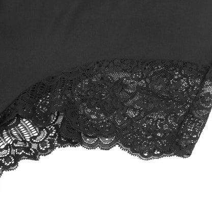 SUBBLIME - BLACK FLORAL LACE DETAIL TEDDY S/M