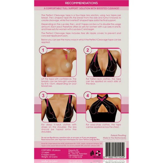 BYE-BRA - ENHANCEMENT TAPE + FREE NIPPLE COVERS CUP A-F - Happytoys Sexshop: online sex shop for Feeling Happy & Easy 😊 - Discreet geleverd