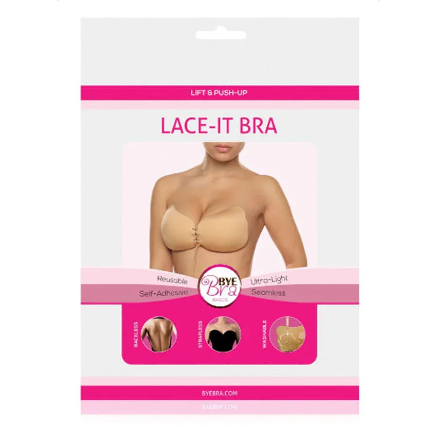 BYE-BRA - LACE-IT ENHANCEMENT PUSH-UP BLACK CUP D - Happytoys Sexshop: online sex shop for Feeling Happy & Easy 😊 - Discreet geleverd