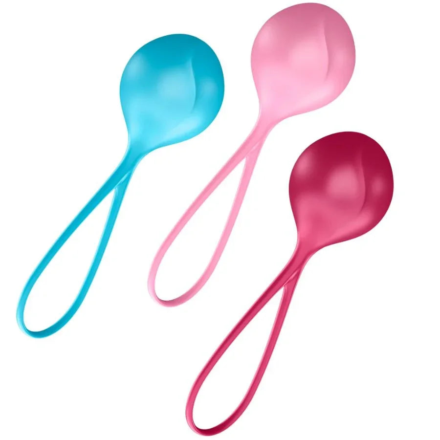 SATISFYER - LOVEBALLS TRAINING SET 3 - Happytoys Sexshop: online sex shop for Feeling Happy & Easy 😊 - Discreet geleverd