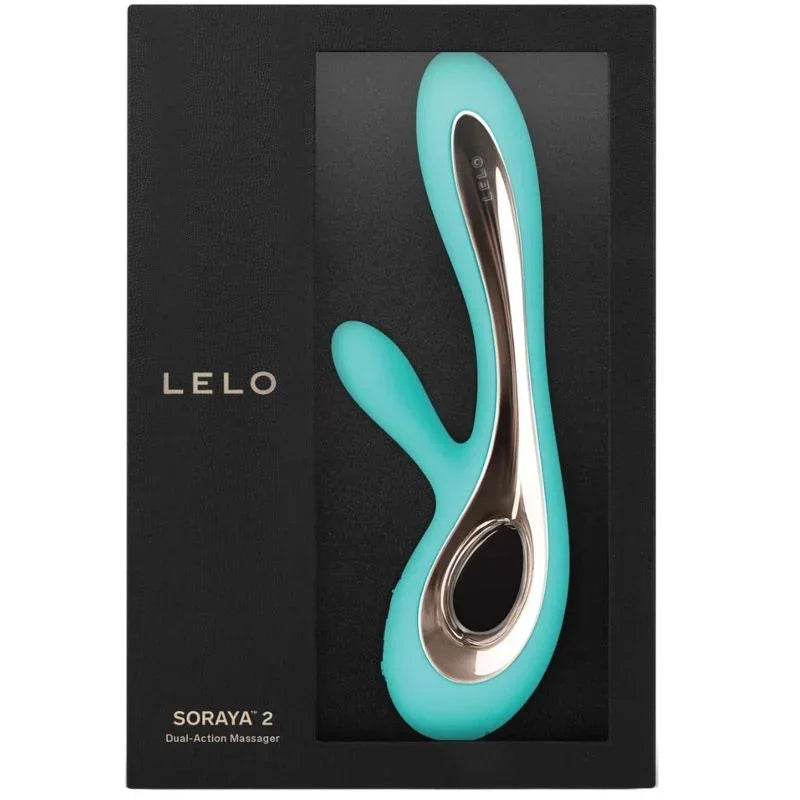 LELO - SORAYA 2 RABBIT AQUA GREEN VIBRATOR - Happytoys Sexshop: online sex shop for Feeling Happy & Easy 😊 - Discreet geleverd