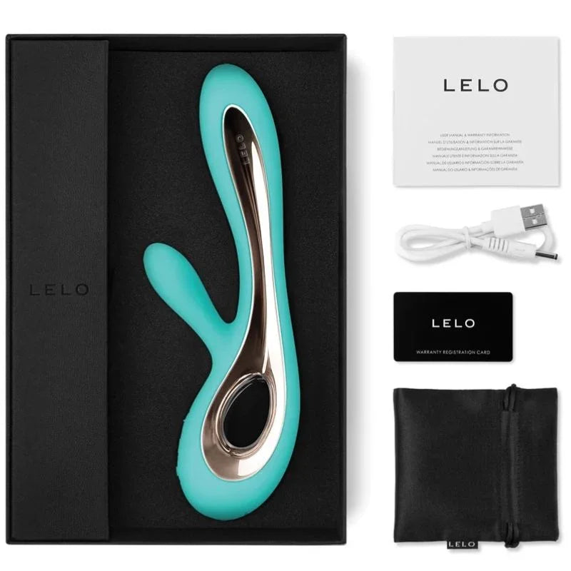 LELO - SORAYA 2 RABBIT AQUA GREEN VIBRATOR - Happytoys Sexshop: online sex shop for Feeling Happy & Easy 😊 - Discreet geleverd