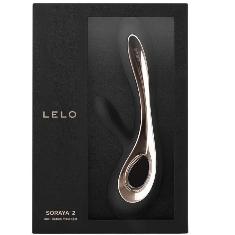 LELO - SORAYA 2 BLACK RABBIT VIBRATOR - Happytoys Sexshop: online sex shop for Feeling Happy & Easy 😊 - Discreet geleverd