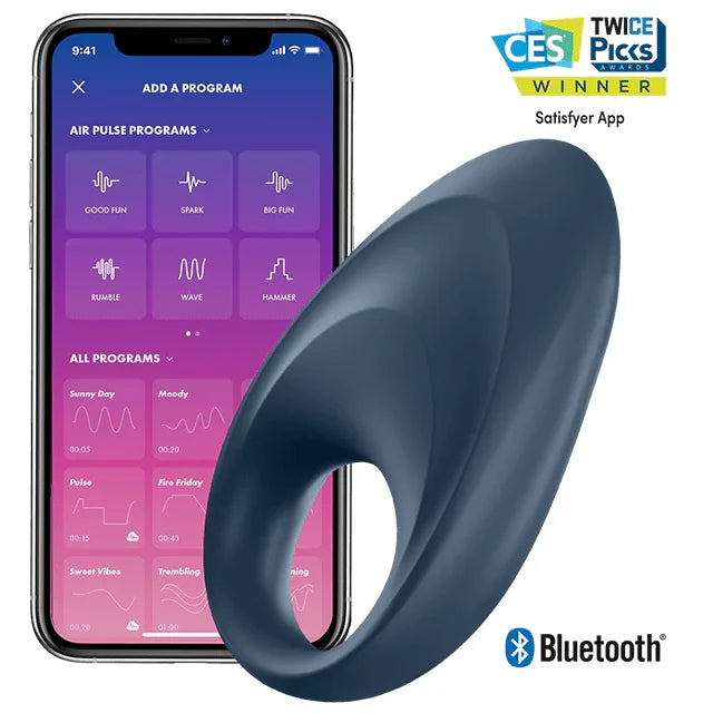 SATISFYER - MIGHTY ONE RING VIBRATOR APP - Happytoys Sexshop: online sex shop for Feeling Happy & Easy 😊 - Discreet geleverd