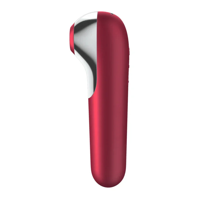 SATISFYER - DUAL LOVE VIBRATOR AND SUCTIONER WITH PULSED AIR RED - Happytoys Sexshop: online sex shop for Feeling Happy & Easy 😊 - Discreet geleverd