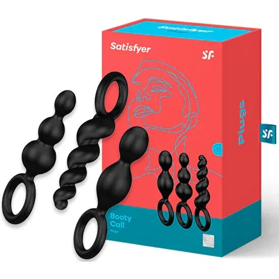SATISFYER - ANAL PLUGS SET 3 PCS BLACK - Happytoys Sexshop: online sex shop for Feeling Happy & Easy 😊 - Discreet geleverd