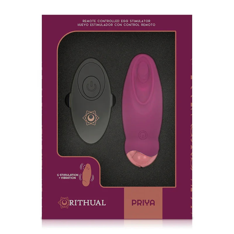 RITHUAL - PRIYA EGG REMOTE CONTROL G-SPOT + VIBRATION - Happytoys Sexshop: online sex shop for Feeling Happy & Easy 😊 - Discreet geleverd
