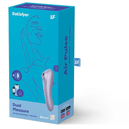 SATISFYER - DUAL PLEASURE AIR PULSE VIBRATOR MAUVE - Happytoys Sexshop: online sex shop for Feeling Happy & Easy 😊 - Discreet geleverd