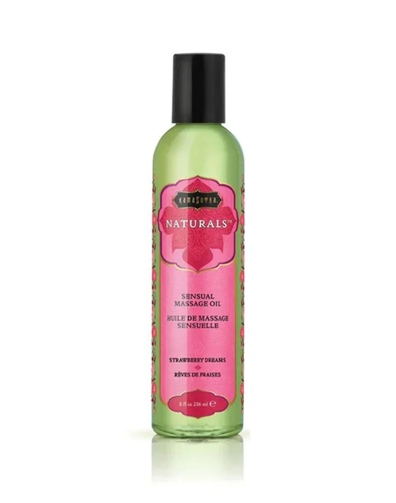 Kama Sutra - Naturals Massage oil - Aarbei - Happytoys Sexshop: Toys for Feeling Happy & Easy 😊 - Discreet geleverd