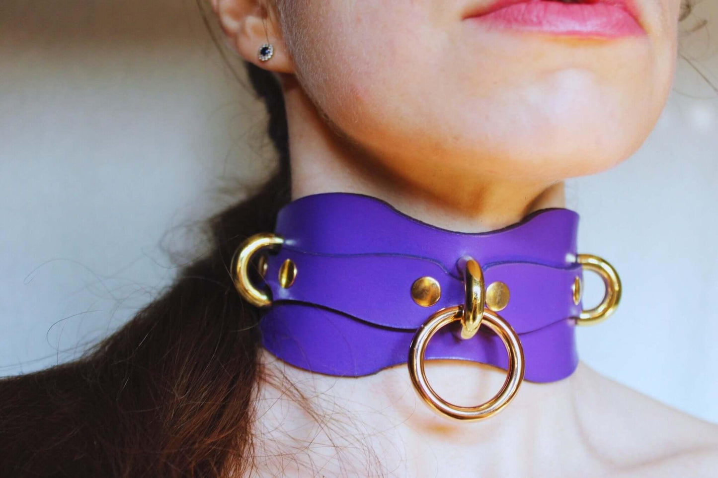 Choker Collar Leather BDSM Collar with Leash Adjustable Fetish Choker - Happytoys Sexshop: online sex shop for Feeling Happy & Easy 😊 - Discreet geleverd