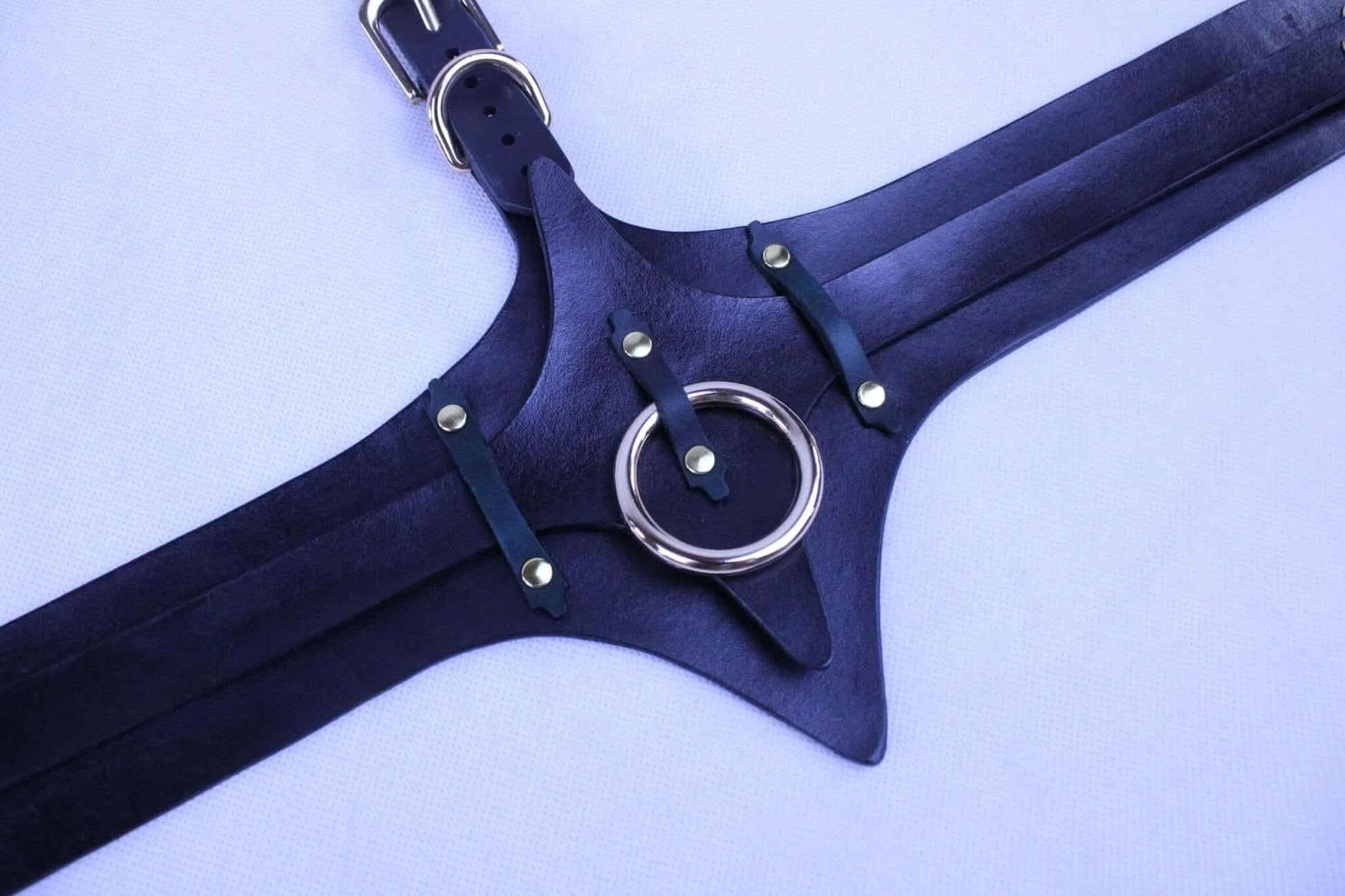 BDSM Gear Leather Thigh Harness with Cuffs BDSM Collar for Submissive - Happytoys Sexshop: online sex shop for Feeling Happy & Easy 😊 - Discreet geleverd