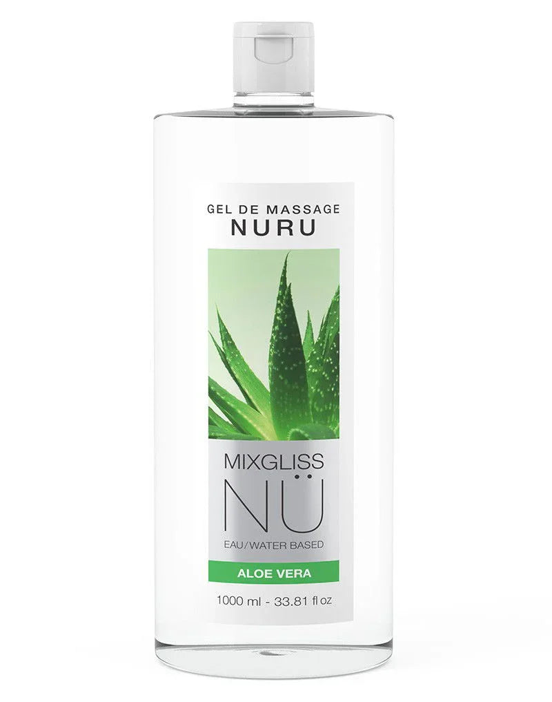 Mixgliss - NU Aloe Vera - 2-in-1 Massagegel en Glijmiddel op Waterbasis - 1000 ml - Happytoys Sexshop: Toys for Feeling Happy & Easy 😊 - Discreet geleverd