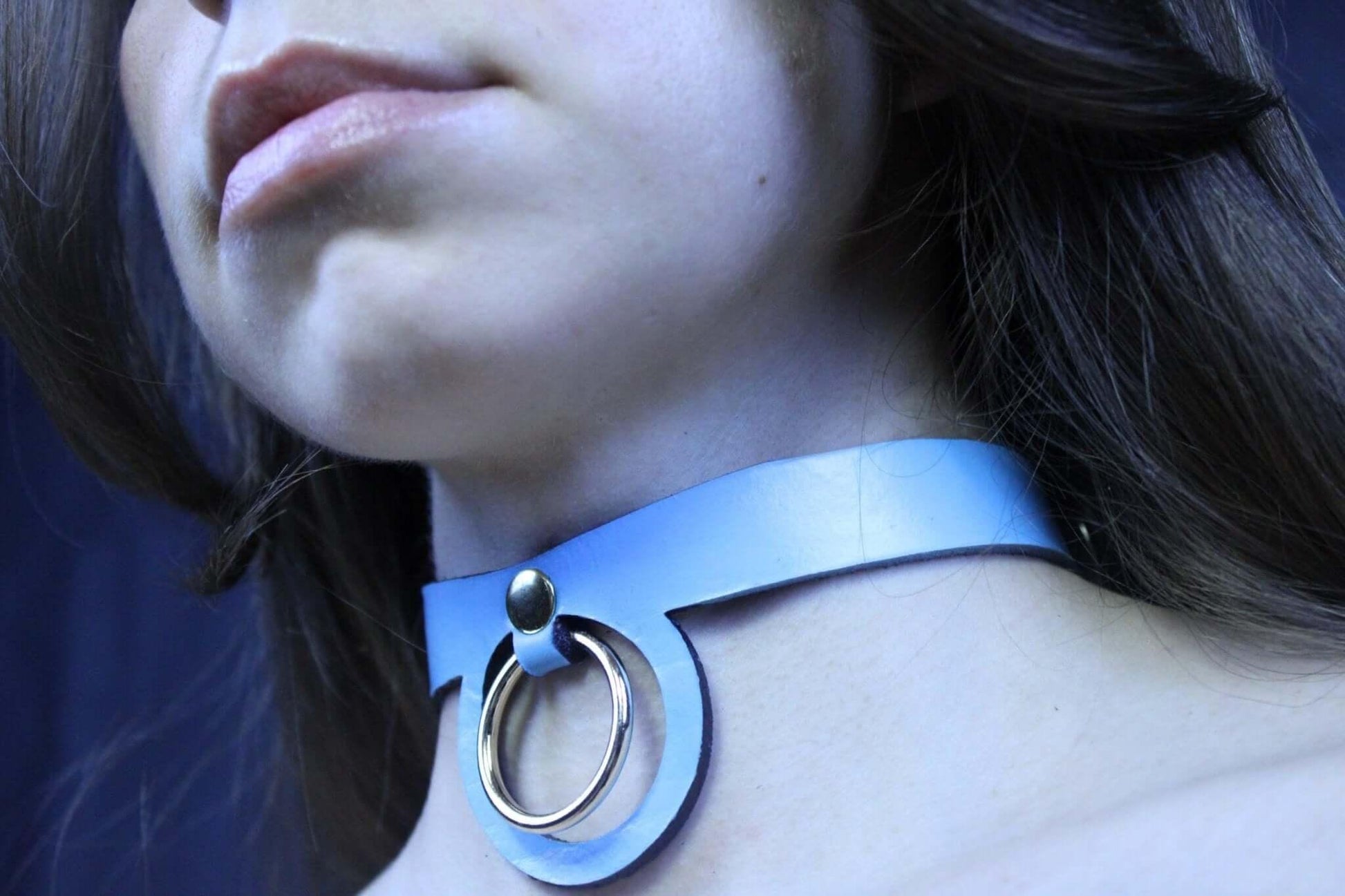 Pastel Blue BDSM Collar BDSM Submissive Jewelry Petplay Accessory - Happytoys Sexshop: online sex shop for Feeling Happy & Easy 😊 - Discreet geleverd