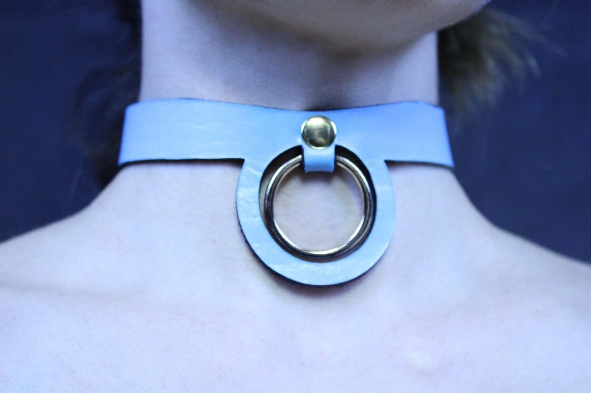 Pastel Blue BDSM Collar BDSM Submissive Jewelry Petplay Accessory - Happytoys Sexshop: online sex shop for Feeling Happy & Easy 😊 - Discreet geleverd