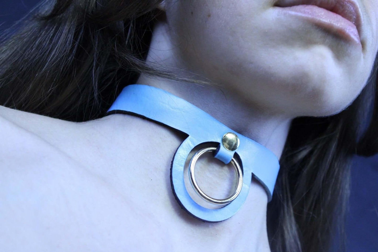 Pastel Blue BDSM Collar BDSM Submissive Jewelry Petplay Accessory - Happytoys Sexshop: online sex shop for Feeling Happy & Easy 😊 - Discreet geleverd
