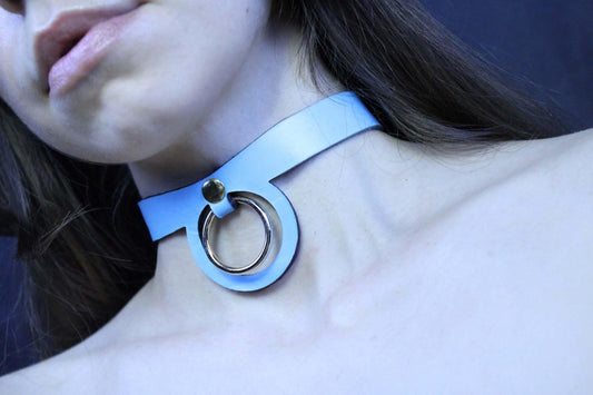 Pastel Blue BDSM Collar BDSM Submissive Jewelry Petplay Accessory - Happytoys Sexshop: online sex shop for Feeling Happy & Easy 😊 - Discreet geleverd