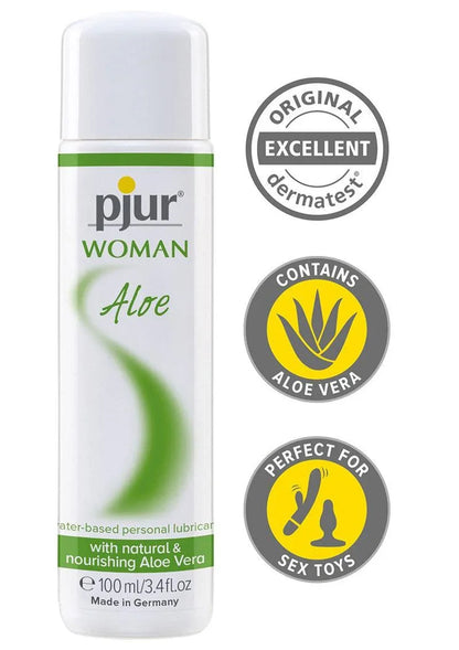 pjur Woman Aloe WB 100ml Glijmiddel met Aloe Vera - Happytoys Sexshop: Toys for Feeling Happy & Easy 😊 - Discreet geleverd