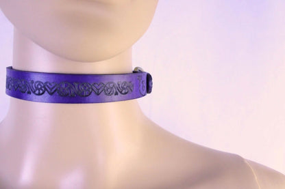 Day Collar Purple Leather Submissive Collar Discreet BDSM Choker - Happytoys Sexshop: online sex shop for Feeling Happy & Easy 😊 - Discreet geleverd