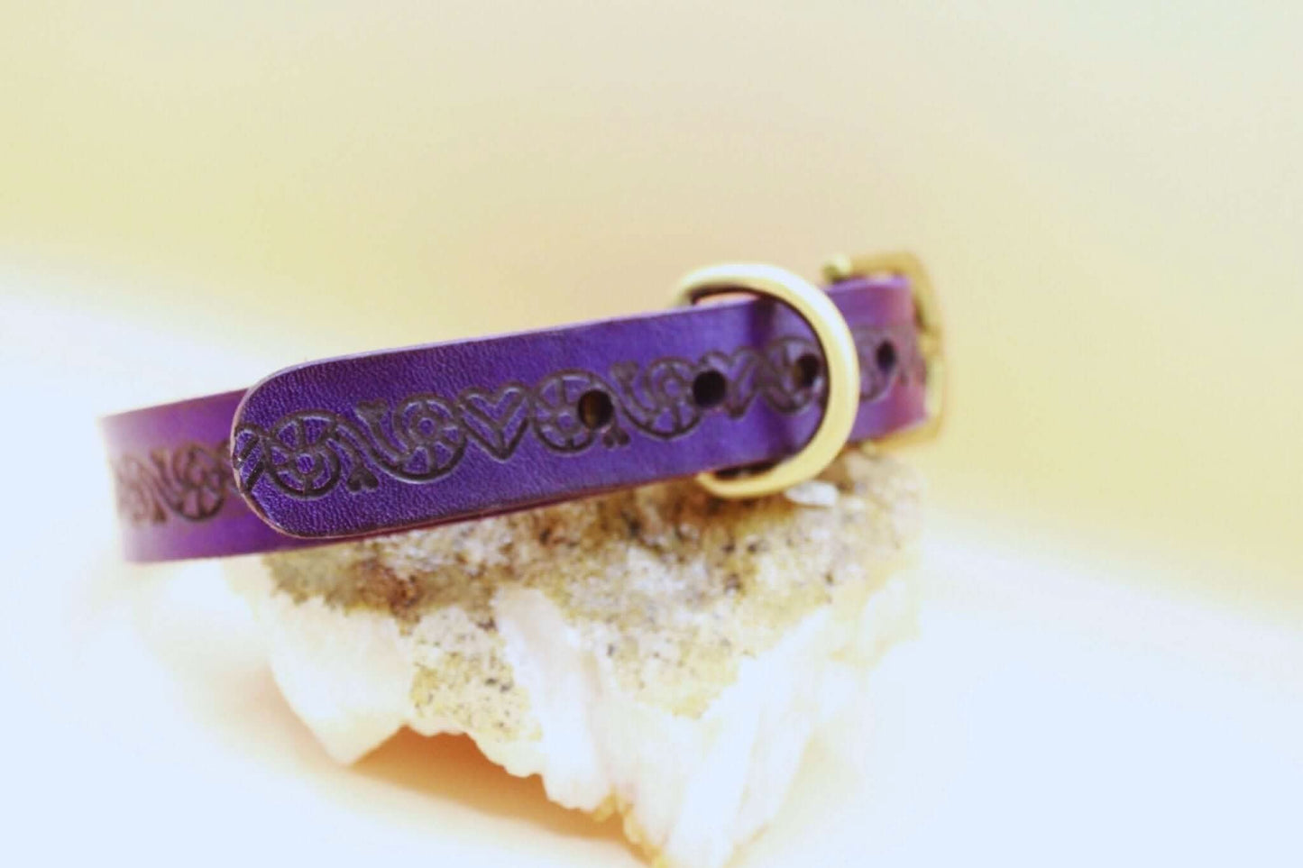 Day Collar Purple Leather Submissive Collar Discreet BDSM Choker - Happytoys Sexshop: online sex shop for Feeling Happy & Easy 😊 - Discreet geleverd