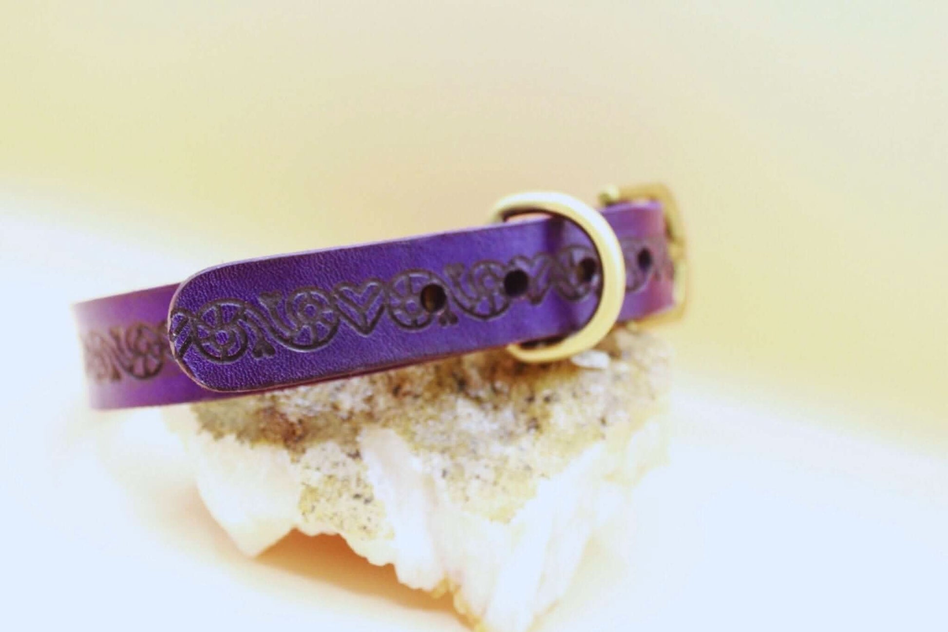 Day Collar Purple Leather Submissive Collar Discreet BDSM Choker - Happytoys Sexshop: online sex shop for Feeling Happy & Easy 😊 - Discreet geleverd