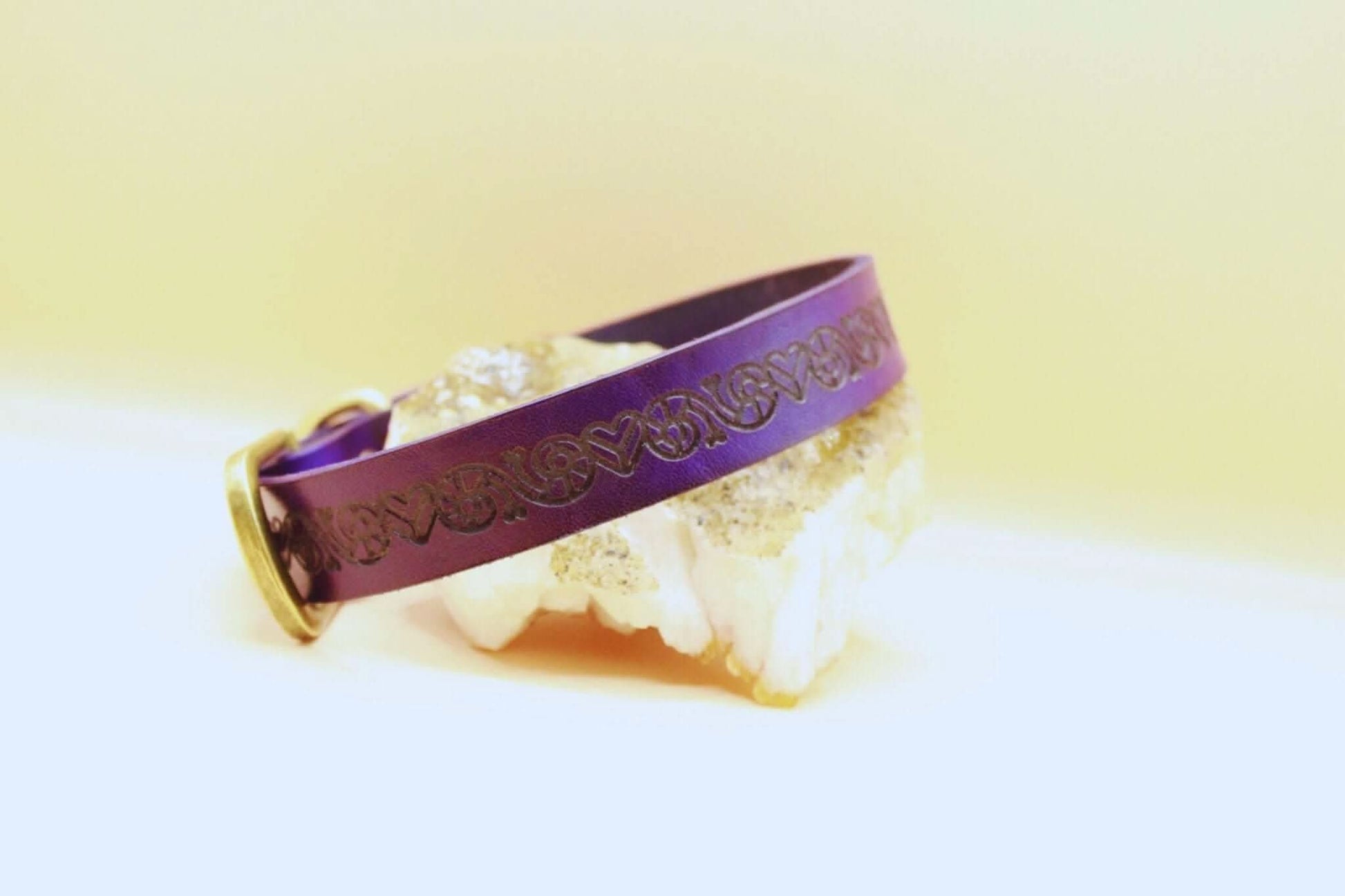 Day Collar Purple Leather Submissive Collar Discreet BDSM Choker - Happytoys Sexshop: online sex shop for Feeling Happy & Easy 😊 - Discreet geleverd