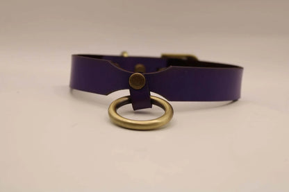 Submissive Collar Purple Leather Pet Play Collar | Submissive Jewelry - Happytoys Sexshop: online sex shop for Feeling Happy & Easy 😊 - Discreet geleverd