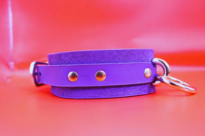 Purple Leather Bdsm Collar - Discreet BDSM Choker Submissive Wear - Happytoys Sexshop: online sex shop for Feeling Happy & Easy 😊 - Discreet geleverd