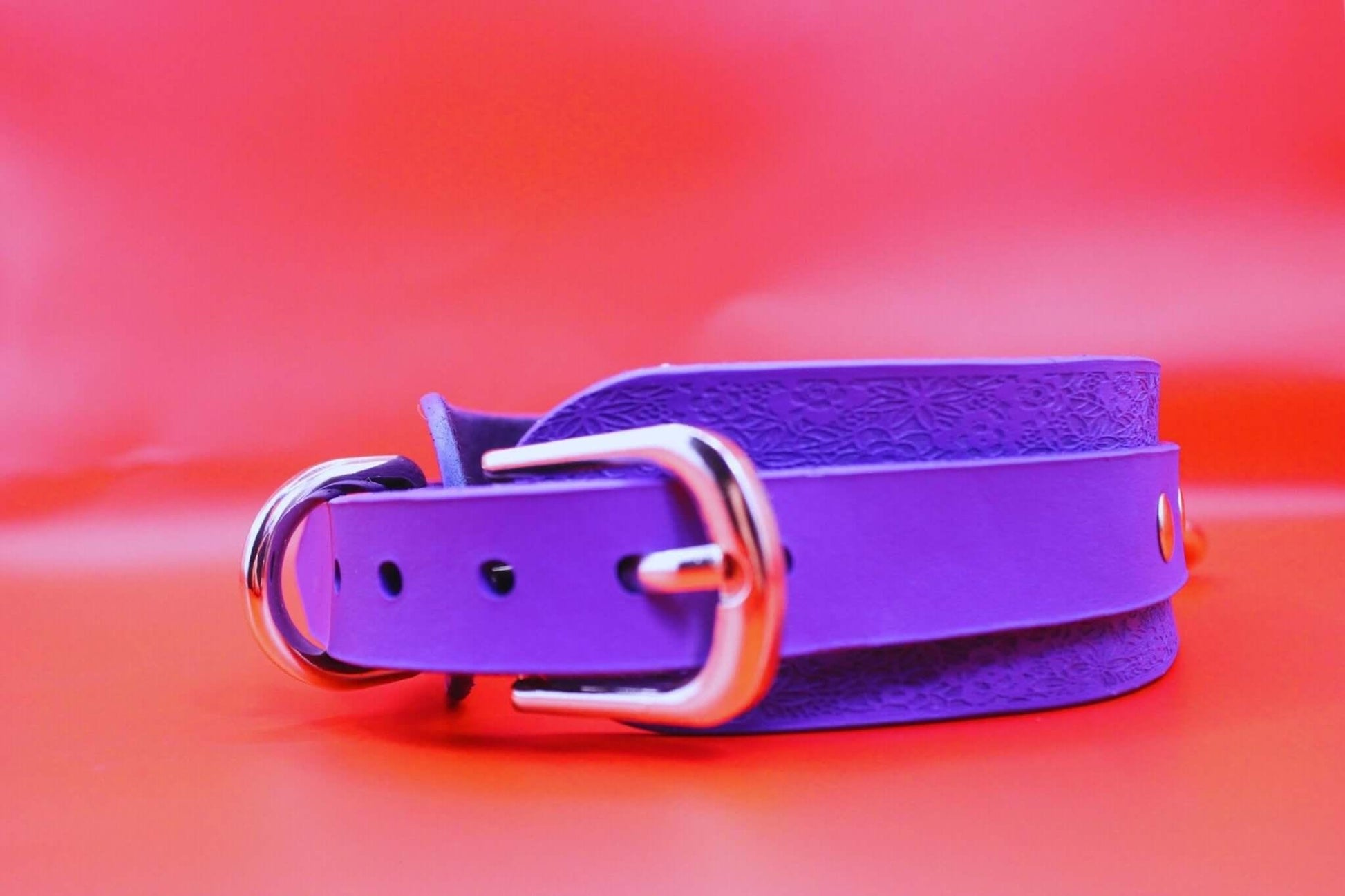 Purple Leather Bdsm Collar - Discreet BDSM Choker Submissive Wear - Happytoys Sexshop: online sex shop for Feeling Happy & Easy 😊 - Discreet geleverd