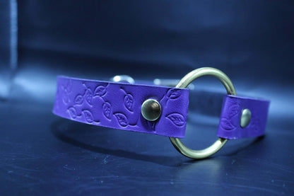 Day Collar Purple BDSM Collar with Brass Ring Elegant Slave Collar - Happytoys Sexshop: online sex shop for Feeling Happy & Easy 😊 - Discreet geleverd