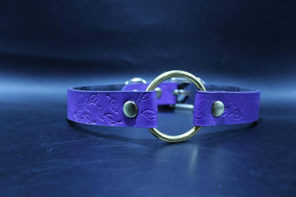 Day Collar Purple BDSM Collar with Brass Ring Elegant Slave Collar - Happytoys Sexshop: online sex shop for Feeling Happy & Easy 😊 - Discreet geleverd