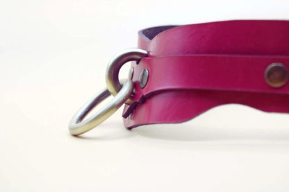 Raspberry BDSM Collar Artisan Sub Collar for Submissive Bondage - Happytoys Sexshop: online sex shop for Feeling Happy & Easy 😊 - Discreet geleverd