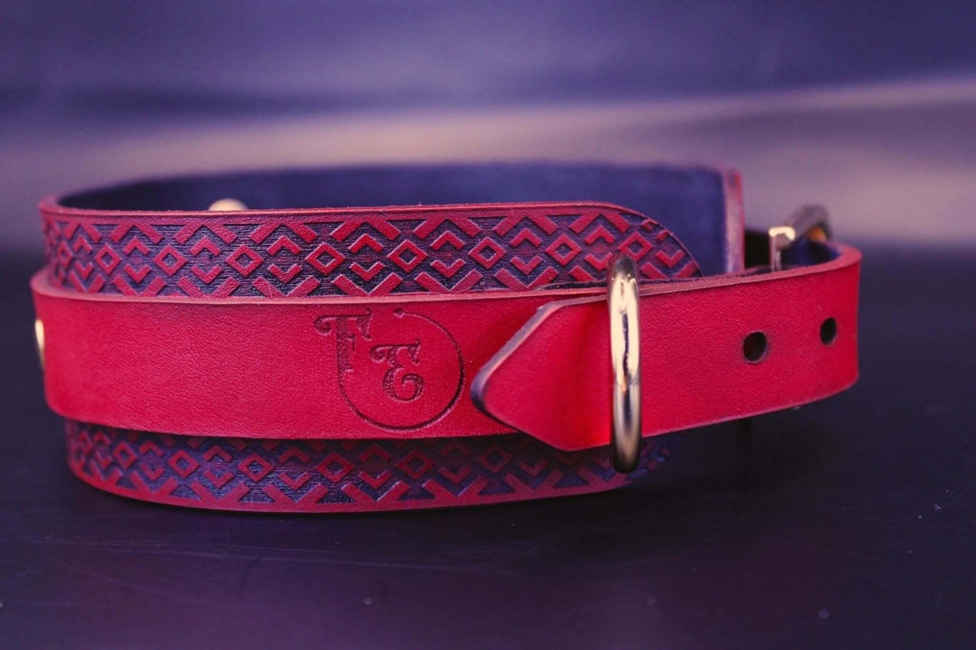 Submissive Collar Red Tribal Pattern for BDSM Dominance Play - Happytoys Sexshop: online sex shop for Feeling Happy & Easy 😊 - Discreet geleverd