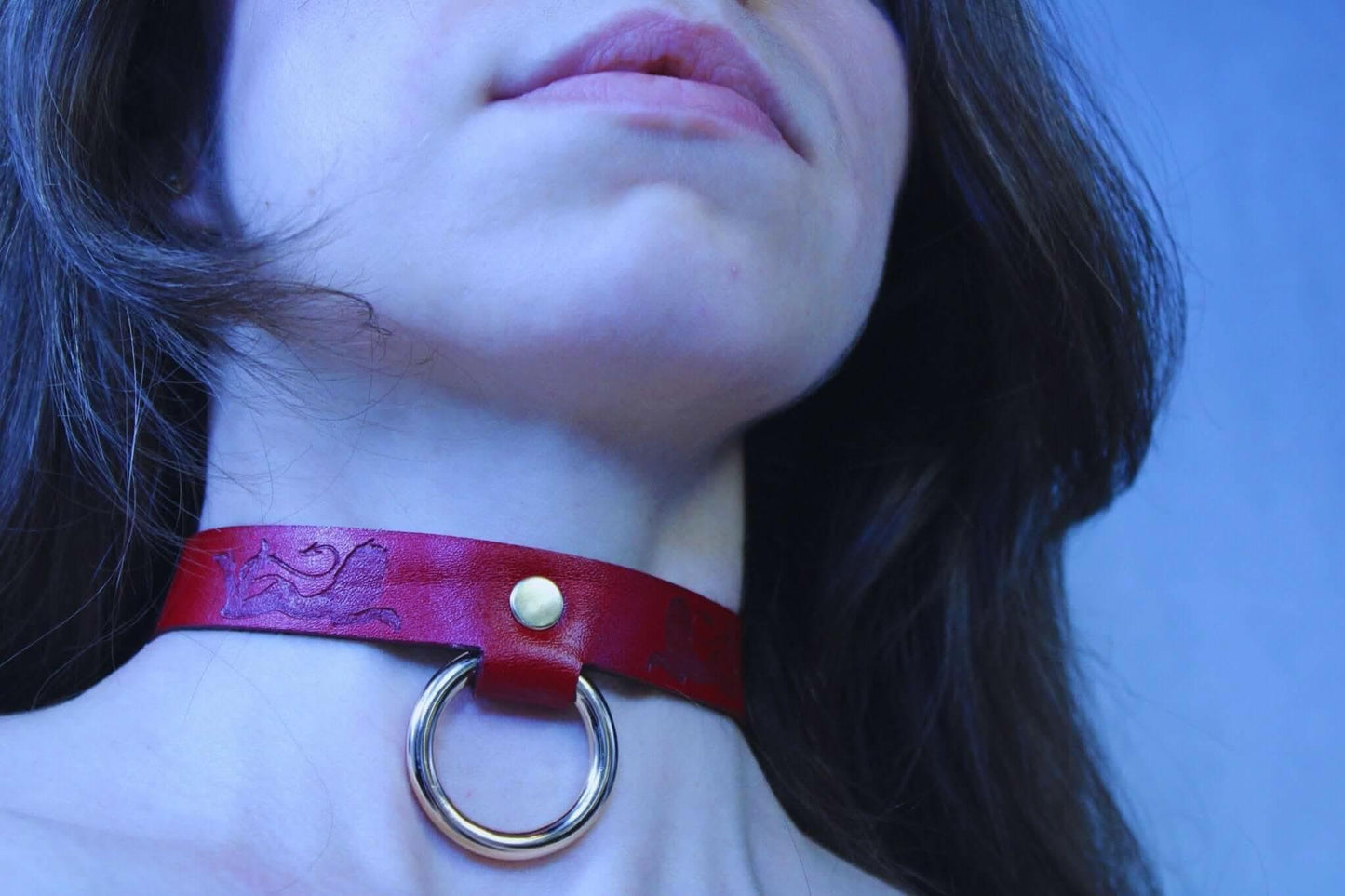 Red BDSM Collar Handmade Devil Sub Jewelry for Unique Style - Happytoys Sexshop: online sex shop for Feeling Happy & Easy 😊 - Discreet geleverd