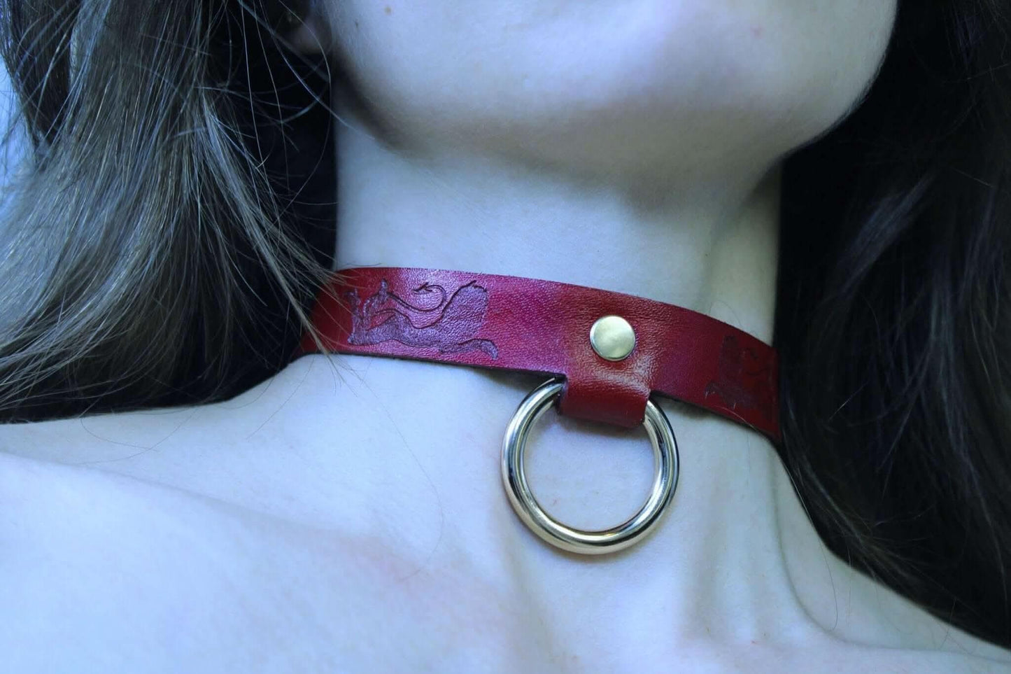 Red BDSM Collar Handmade Devil Sub Jewelry for Unique Style - Happytoys Sexshop: online sex shop for Feeling Happy & Easy 😊 - Discreet geleverd
