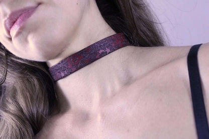 Slave Collar Floral pattern - BDSM Petplay Bondage Accessory - Happytoys Sexshop: online sex shop for Feeling Happy & Easy 😊 - Discreet geleverd