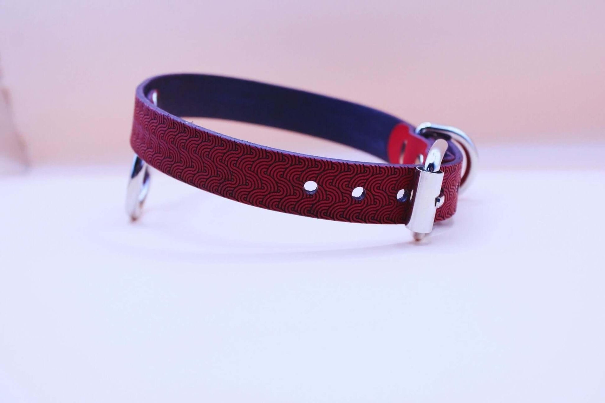 Red Leather BDSM Collar for Submissive Bondage Collar - Happytoys Sexshop: online sex shop for Feeling Happy & Easy 😊 - Discreet geleverd