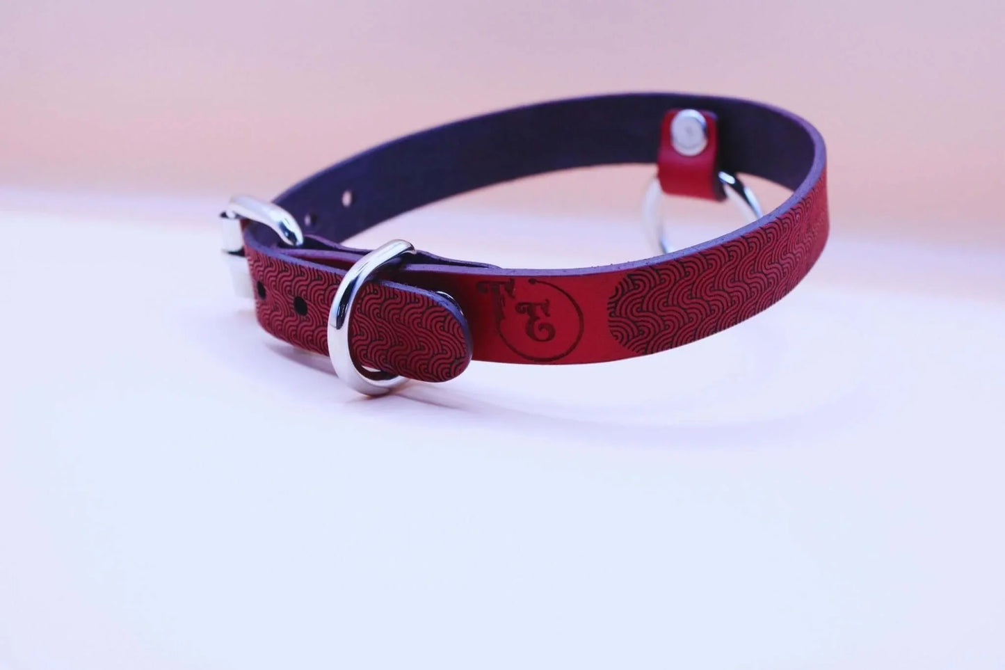 Red Leather BDSM Collar for Submissive Bondage Collar - Happytoys Sexshop: online sex shop for Feeling Happy & Easy 😊 - Discreet geleverd