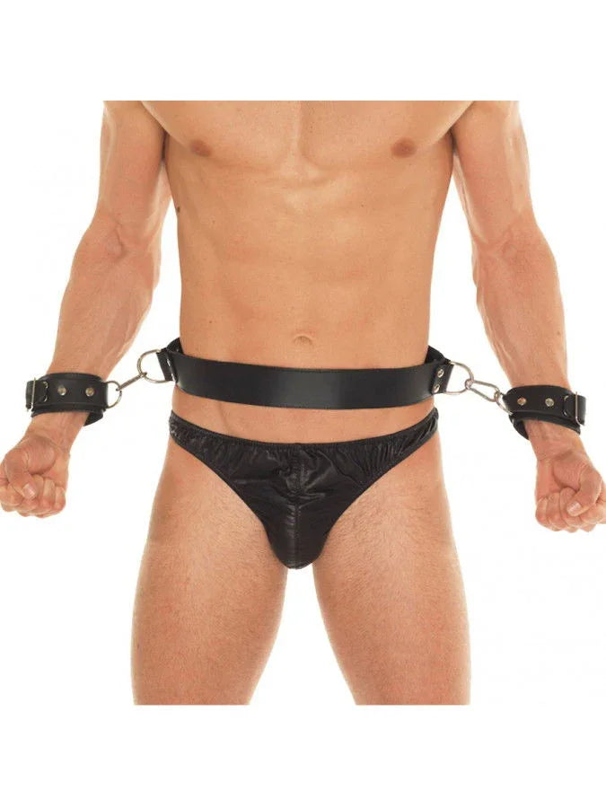 Rimba - Riem met polsboeien en 2 karabijnhaken - Happytoys Sexshop: Toys for Feeling Happy & Easy 😊 - Discreet geleverd