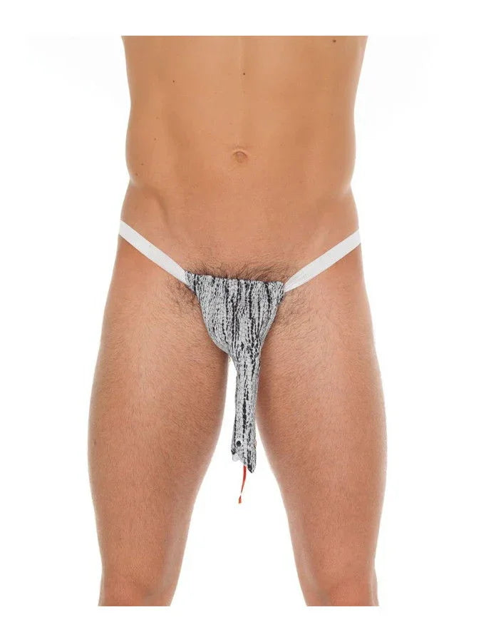 Amorable by Rimba - String met slangenkop - One Size - Grijs - Happytoys Sexshop: Toys for Feeling Happy & Easy 😊 - Discreet geleverd