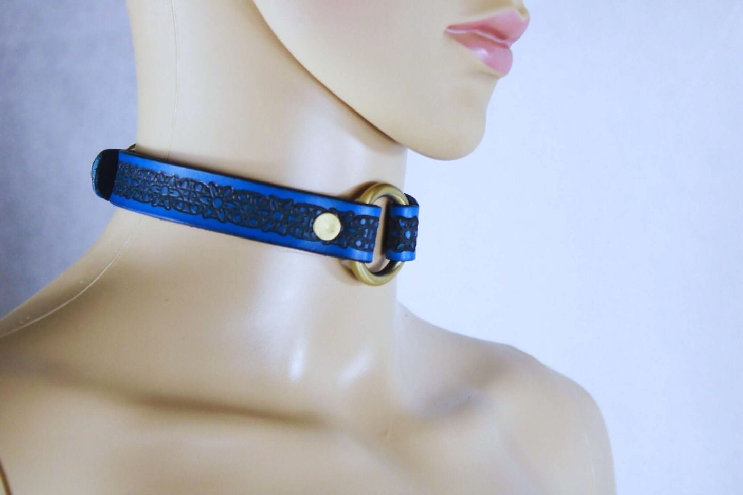 Day Collar Floral Pattern BDSM Collar  Elegant Submissive Daywear