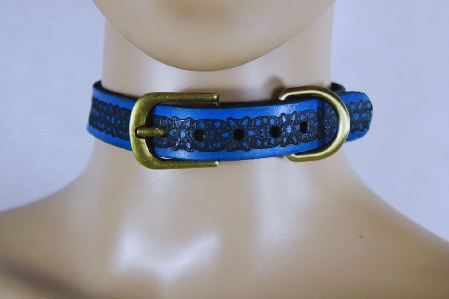 Day Collar Floral Pattern BDSM Collar  Elegant Submissive Daywear